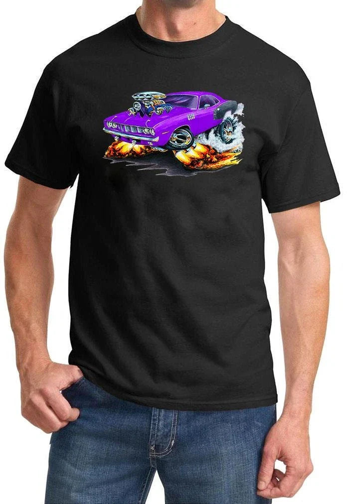 1971 Plymouth Hemi Cuda Full Color Cartoon NEW - Adult & Kids T-Shirts, Sweatshirts & Hoodies apparel design preview 1