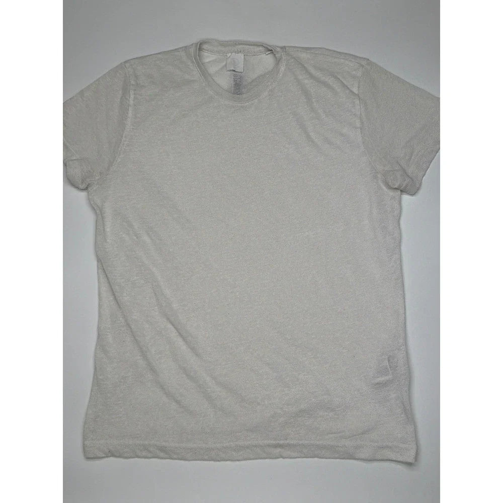 QUE Mens Size M White Crew Neck Short Sleeve Basic - Adult & Kids T-Shirts, Sweatshirts & Hoodies apparel design preview 1