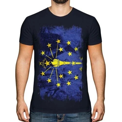 Indiana Zustand Grunge Flagge Herren Indianian Hemd - Adult & Kids T-Shirts, Sweatshirts & Hoodies apparel design preview 1