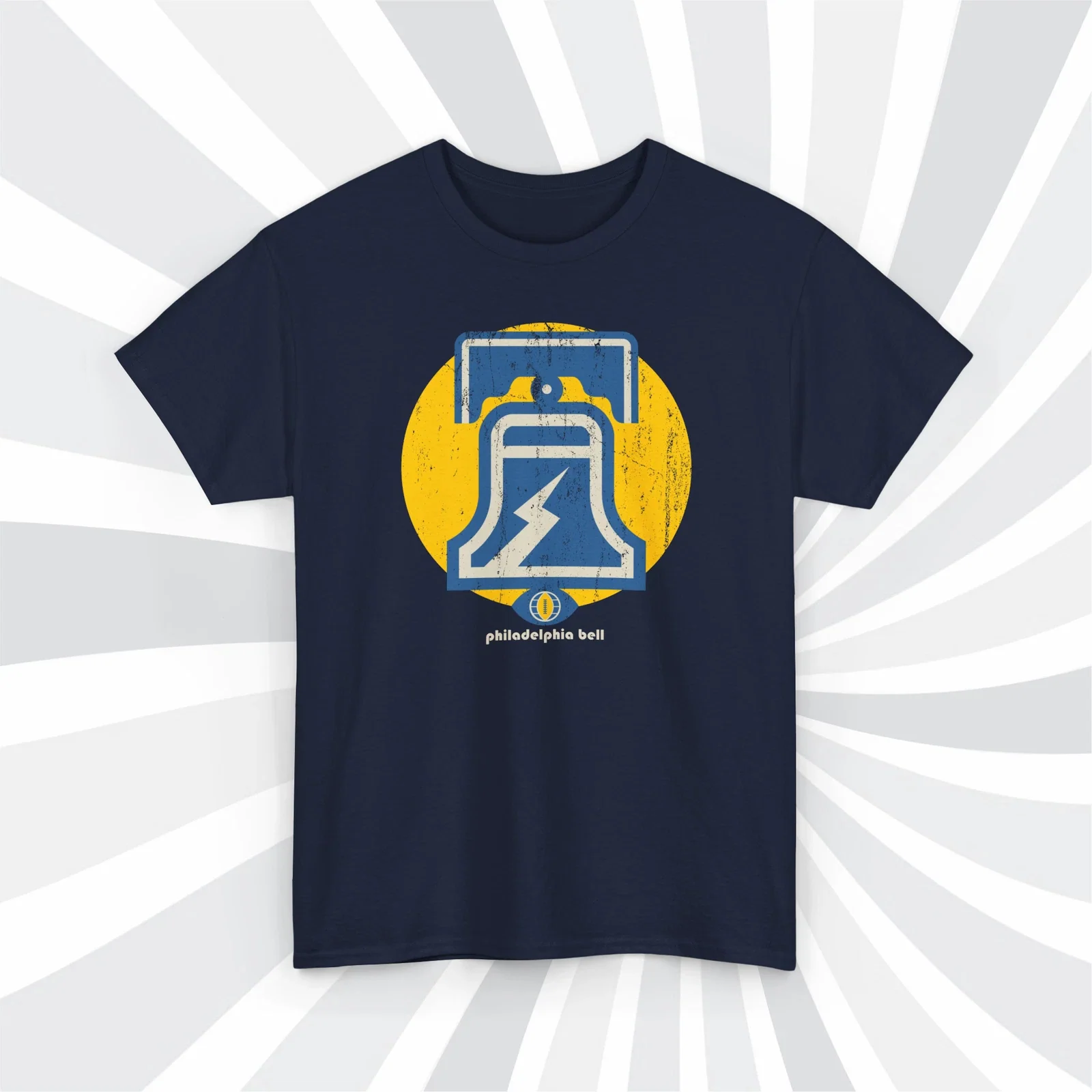 Philadelphia Bell 1974 WFL Football Grunge Logo - Adult & Kids T-Shirts, Sweatshirts & Hoodies apparel design preview 1