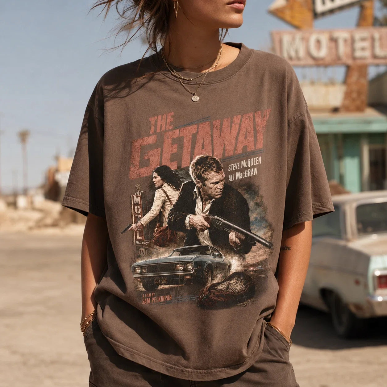 The Getaway Steve McQueen Sam Peckinpah 70s Crime - Adult & Kids T-Shirts, Sweatshirts & Hoodies apparel design preview 1