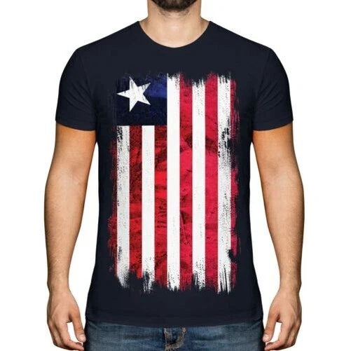 Liberia Grunge Flag Mens Liberian Football Jersey - Adult & Kids T-Shirts, Sweatshirts & Hoodies apparel design preview 1