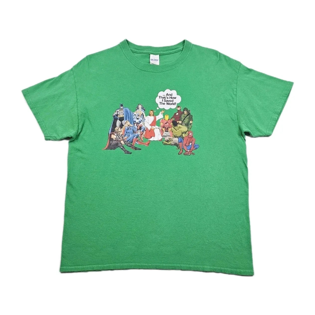 Jesus And Superheroes Thats How I Saved The World - Adult & Kids T-Shirts, Sweatshirts & Hoodies apparel design preview 1