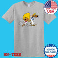 Speedy Gonzales And Slow Poke Rodriguez Cartoon Grey - Adult & Kids T-Shirts, Sweatshirts & Hoodies apparel design preview 1