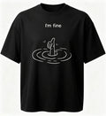 Minimalist Graphic Dark I'm Fine Funny Sarcastic - Adult & Kids T-Shirts, Sweatshirts & Hoodies apparel design preview 1