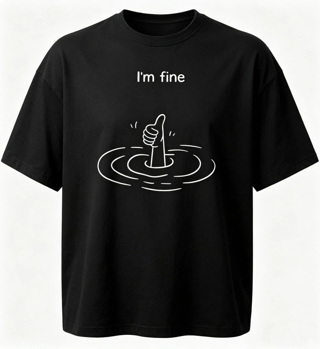 Minimalist Graphic Dark I'm Fine Funny Sarcastic - Adult & Kids T-Shirts, Sweatshirts & Hoodies apparel design preview 1