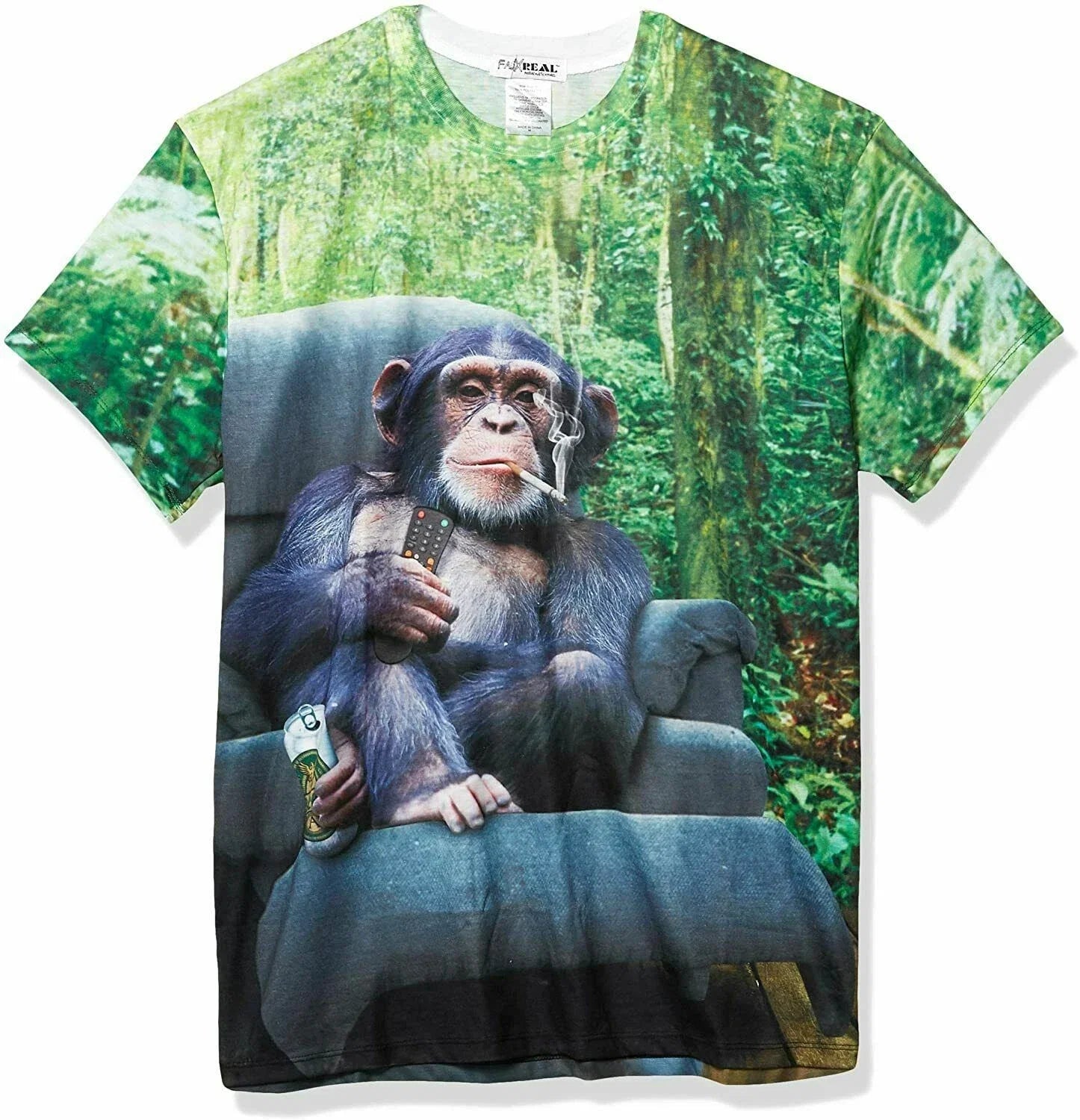 Faux Real Mens Lazy Chimp Novelty Costume Small - Adult & Kids T-Shirts, Sweatshirts & Hoodies apparel design preview 1