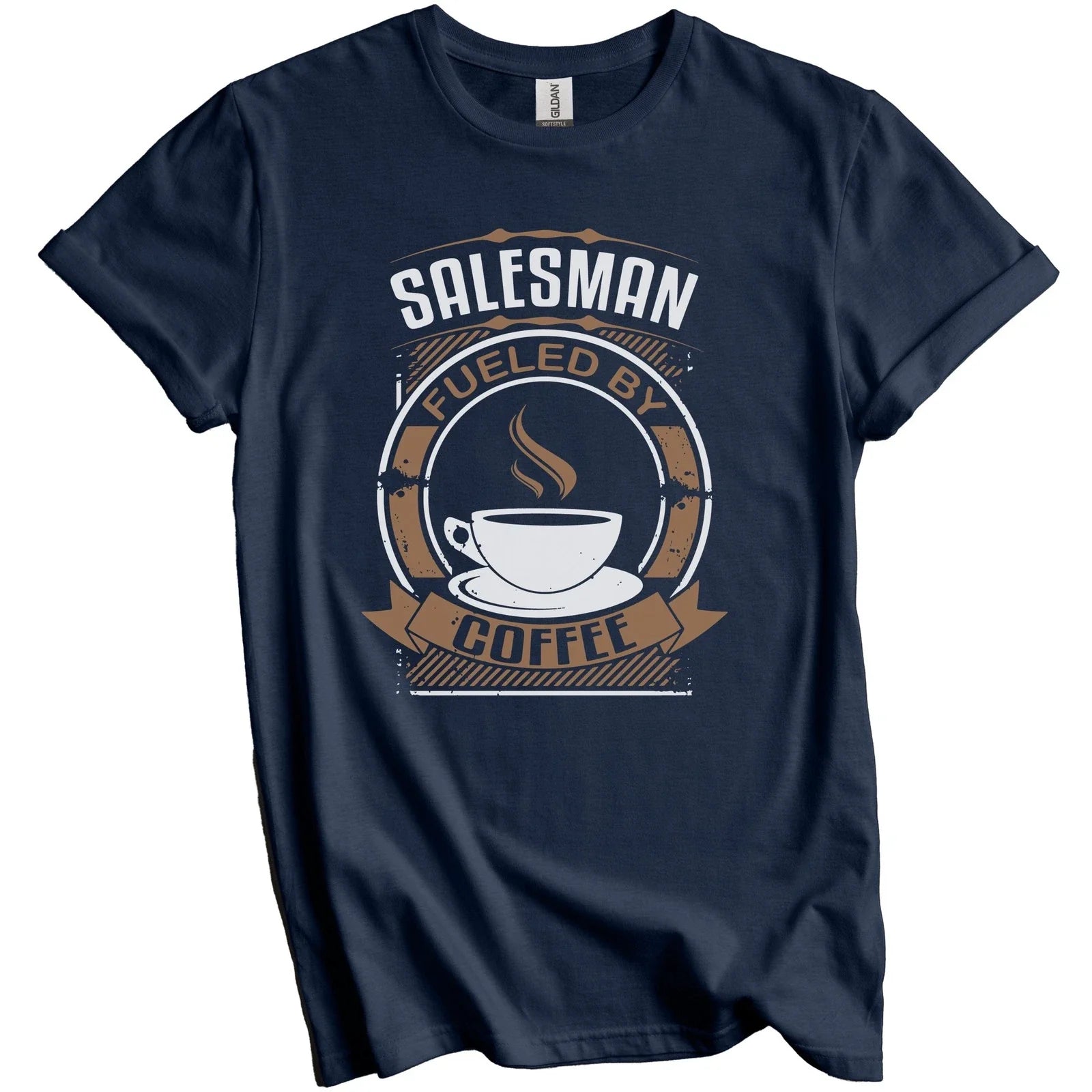 Salesman Fueled By Coffee Funny Graphic - Adult & Kids T-Shirts, Sweatshirts & Hoodies apparel design preview 1
