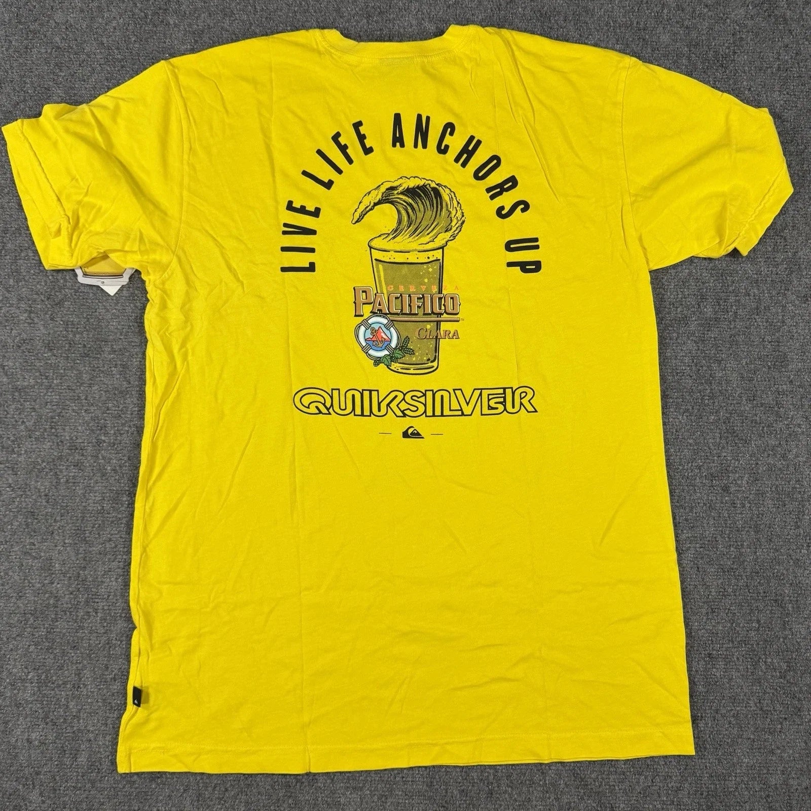 Quiksilver x Pacifico Cerveza Beer Mens XL Yellow - Adult & Kids T-Shirts, Sweatshirts & Hoodies apparel design preview 1