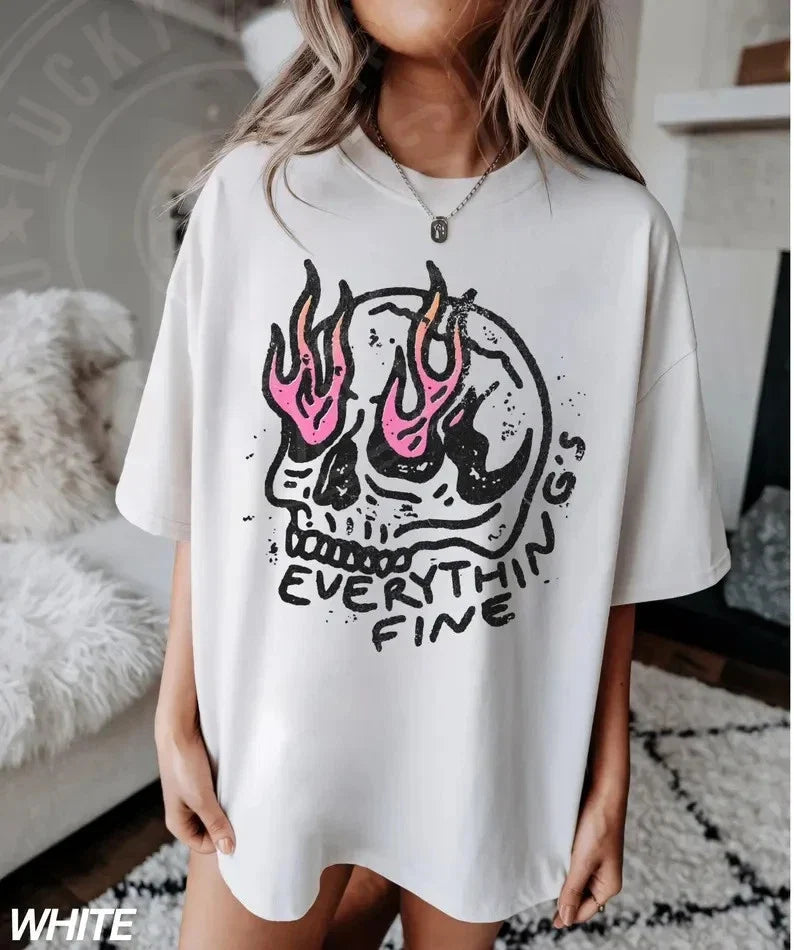 Everything is Fine Retro Grunge Sarcastic Funny - Adult & Kids T-Shirts, Sweatshirts & Hoodies apparel design preview 1