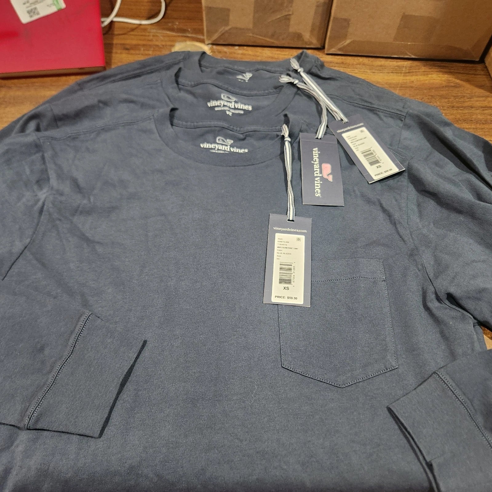 NEW W/ Tags Vineyard Vines Sz XS Pocket Lot of 3 Navy - Adult & Kids T-Shirts, Sweatshirts & Hoodies apparel design preview 1