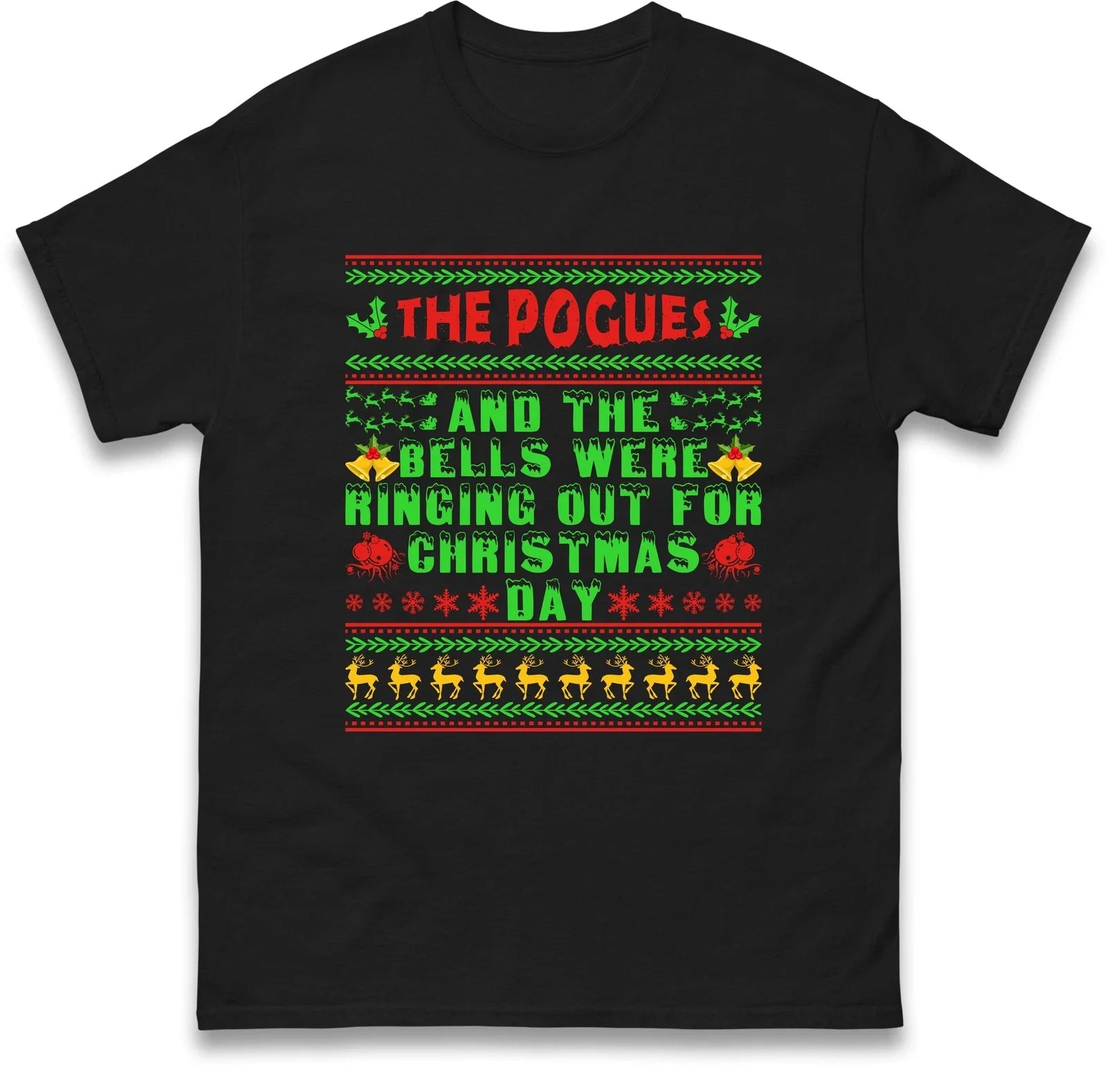 The Pogues Christmas Holiday ,Bells Were Ringing out - Adult & Kids T-Shirts, Sweatshirts & Hoodies apparel design preview 1
