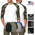 Mens Raglan Baseball 3/4 Sleeve Casual Active Plain - Adult & Kids T-Shirts, Sweatshirts & Hoodies apparel design preview 1