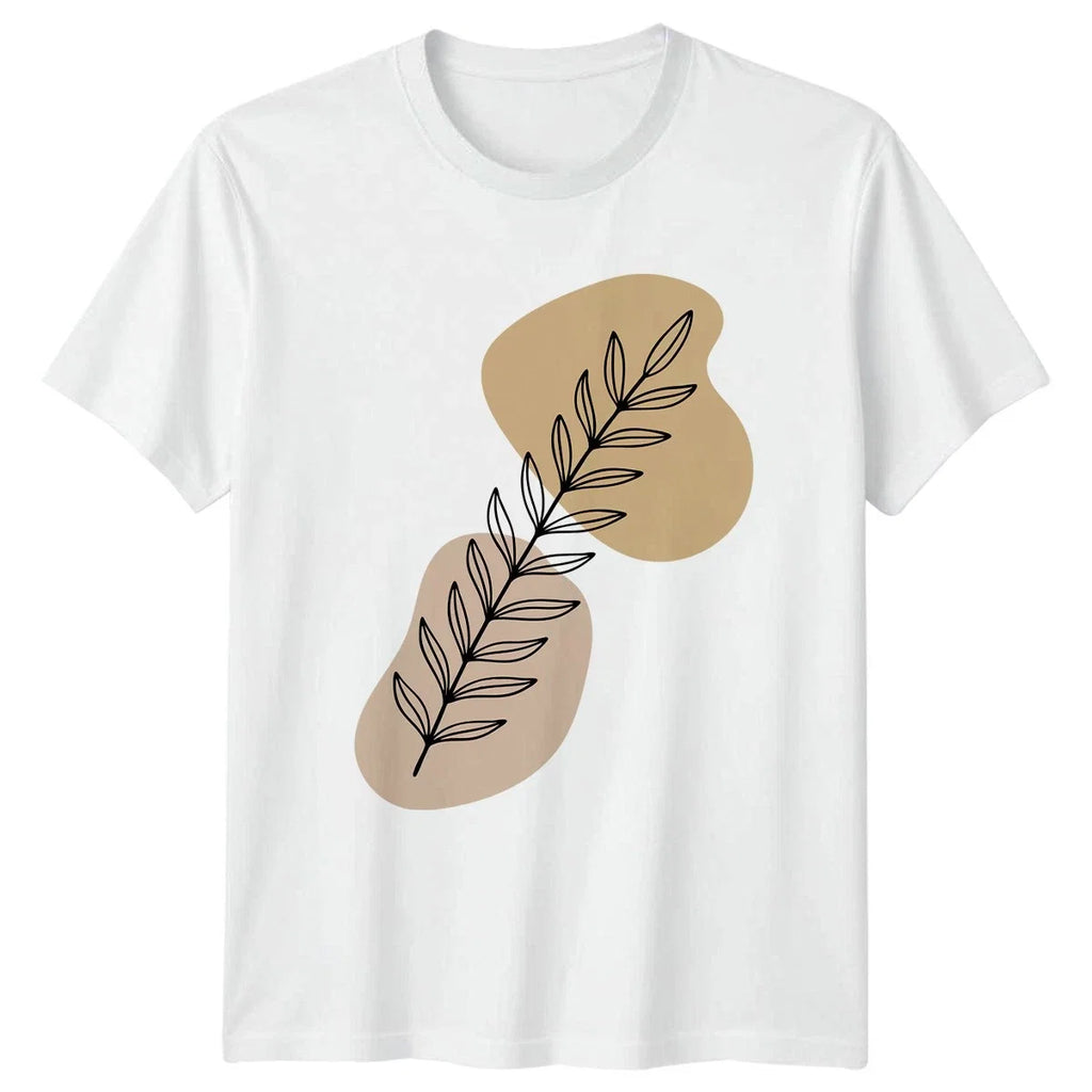 Minimalist Botanical Leaf Line Art Boho Style Nature - Adult & Kids T-Shirts, Sweatshirts & Hoodies apparel design preview 1