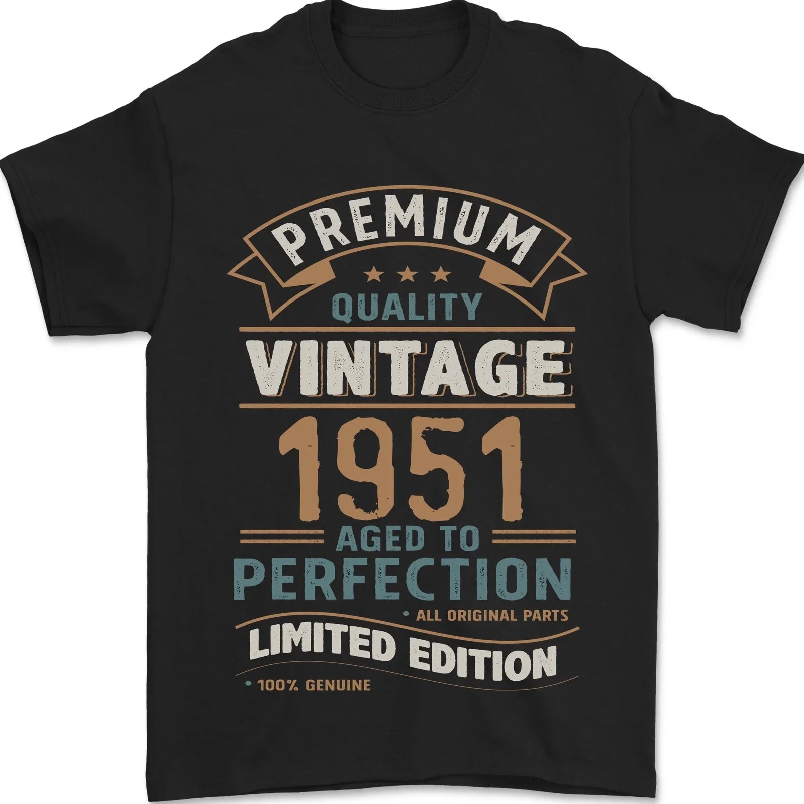 Premium Vintage 75th Birthday 1951 Mens 100% Cotton - Adult & Kids T-Shirts, Sweatshirts & Hoodies apparel design preview 1