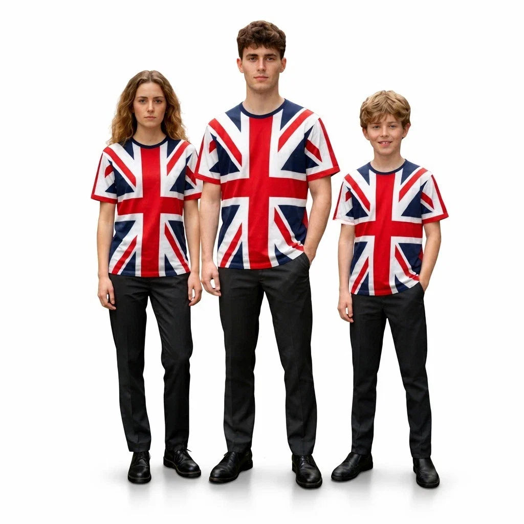 Union Jack UK Flag Unisex 100% Cotton Kids Adults - Adult & Kids T-Shirts, Sweatshirts & Hoodies apparel design preview 1