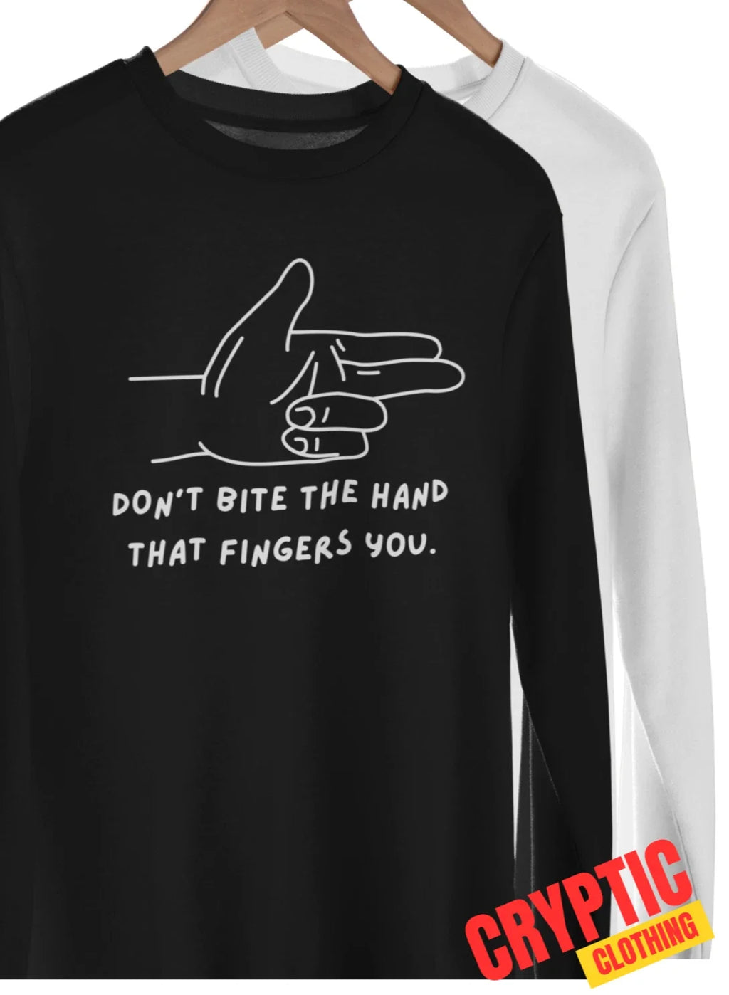 Don't Bite the Hand That Fingers You Rude Guy Humor - Adult & Kids T-Shirts, Sweatshirts & Hoodies apparel design preview 1