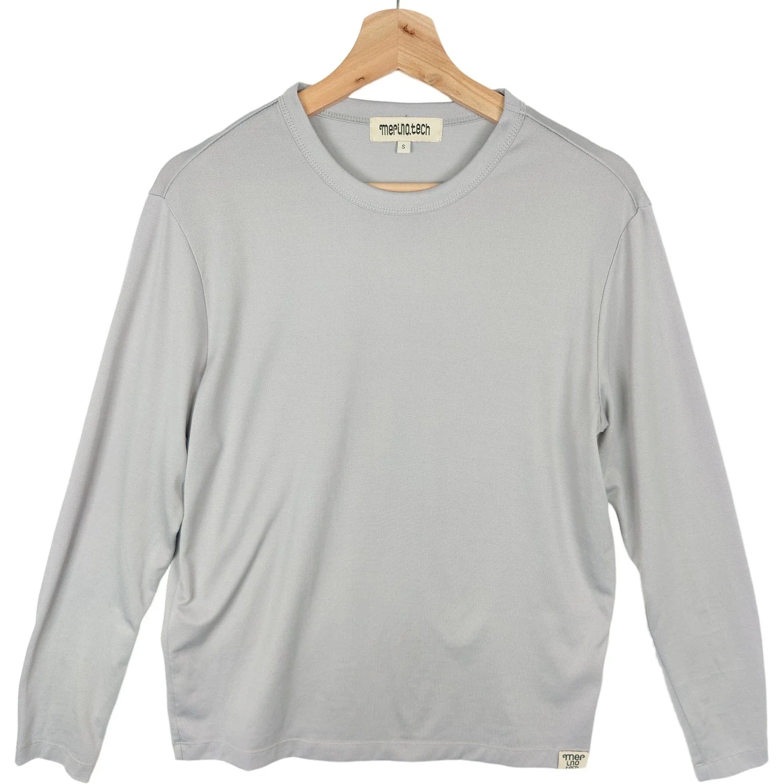 Merino.tech Men's Gray 100% Merino Wool Crew Neck S - Adult & Kids T-Shirts, Sweatshirts & Hoodies apparel design preview 1