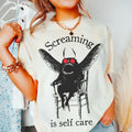 Screaming Is Self Care Cryptid Funny Comfort Colors - Adult & Kids T-Shirts, Sweatshirts & Hoodies apparel design preview 1
