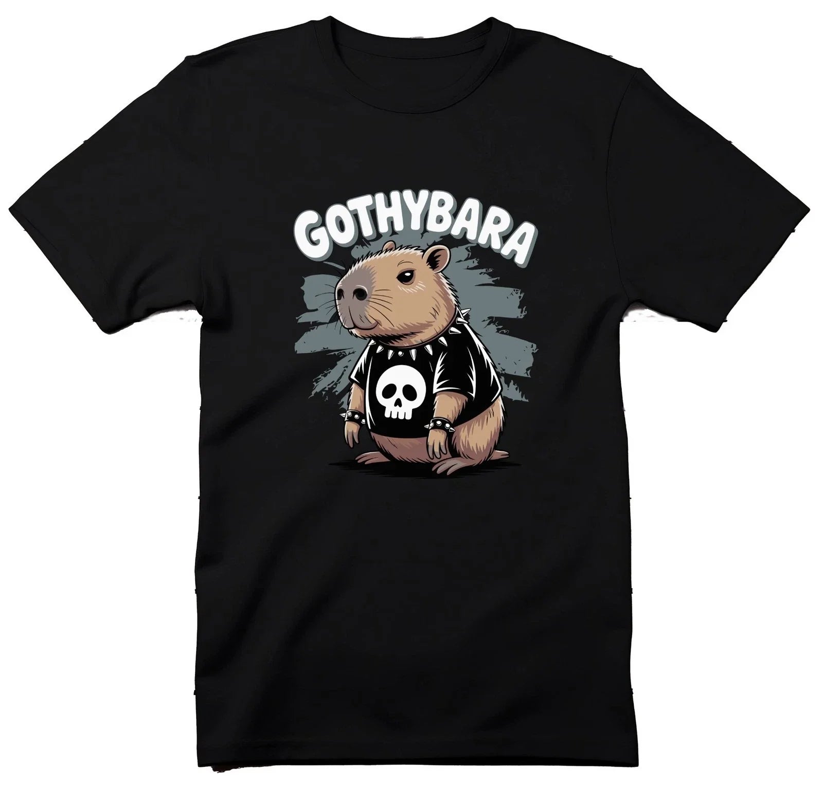 Gothybara Capybara Goth Rodent Funny Animal Cute - Adult & Kids T-Shirts, Sweatshirts & Hoodies apparel design preview 1