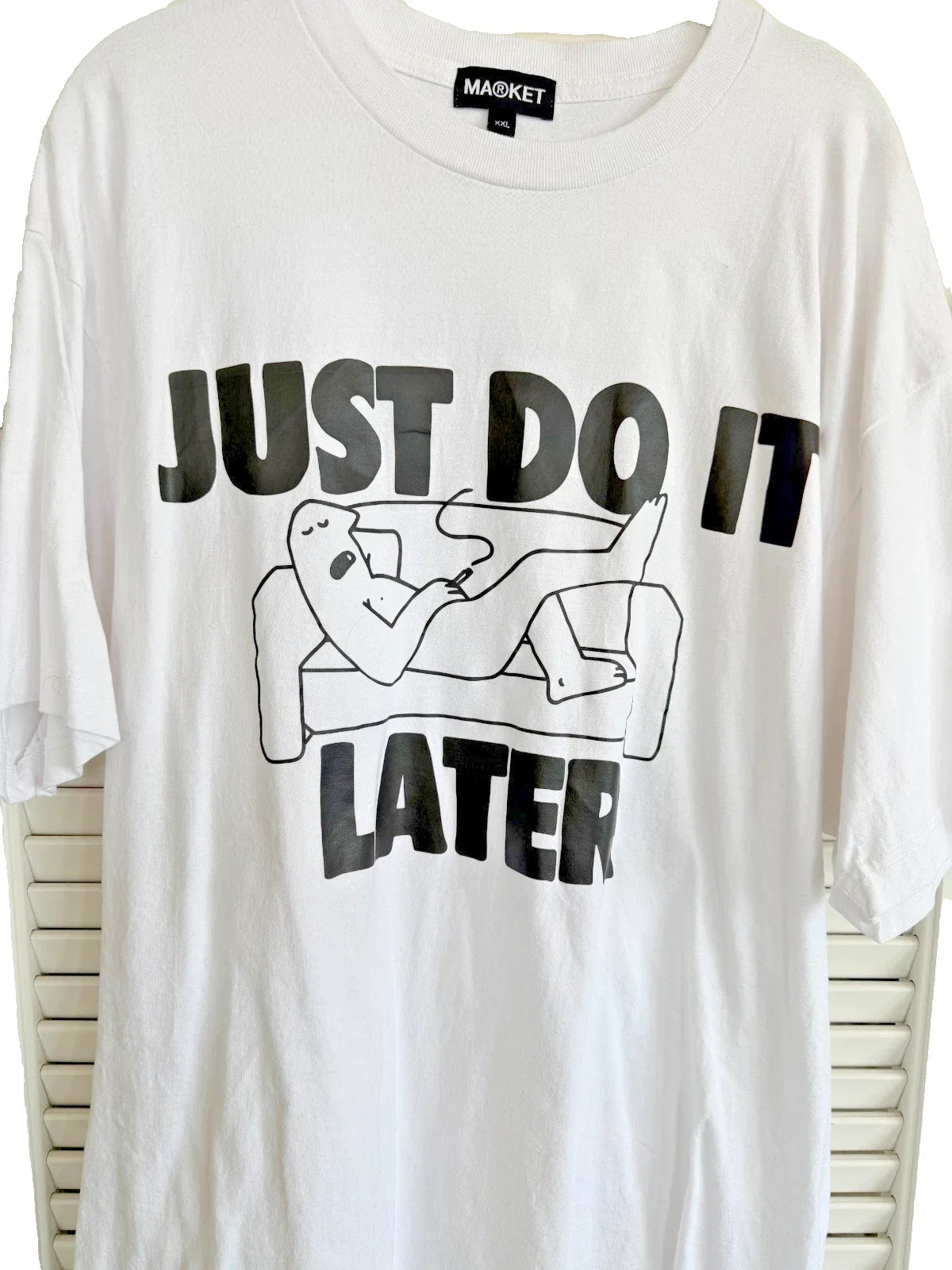 Market Studios "Just Do It Later" Graphic White XXL - Adult & Kids T-Shirts, Sweatshirts & Hoodies apparel design preview 1
