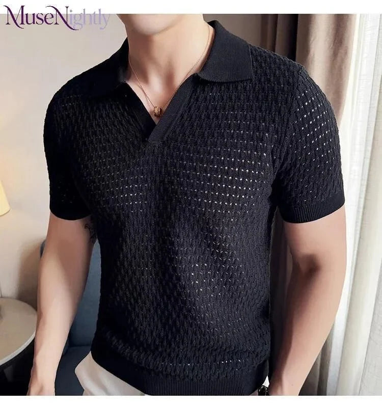 Men's Light and Thin Knitted Hollow Casual Short - Adult & Kids T-Shirts, Sweatshirts & Hoodies apparel design preview 1