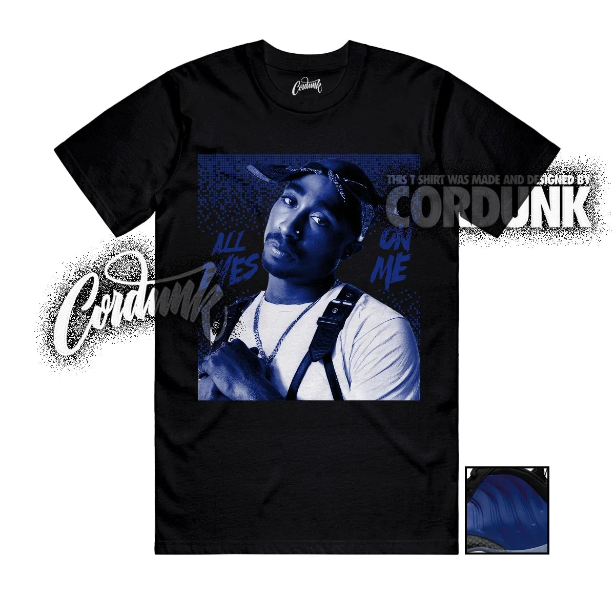 Foamposite One Deep Royal Black Ice Game Match TP - Adult & Kids T-Shirts, Sweatshirts & Hoodies apparel design preview 1