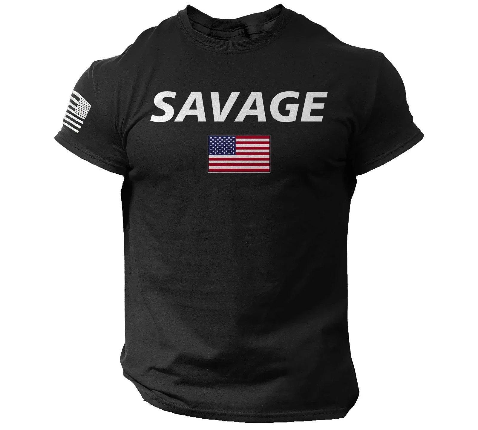 Savage American Flag Black Patriotic USA Military - Adult & Kids T-Shirts, Sweatshirts & Hoodies apparel design preview 1