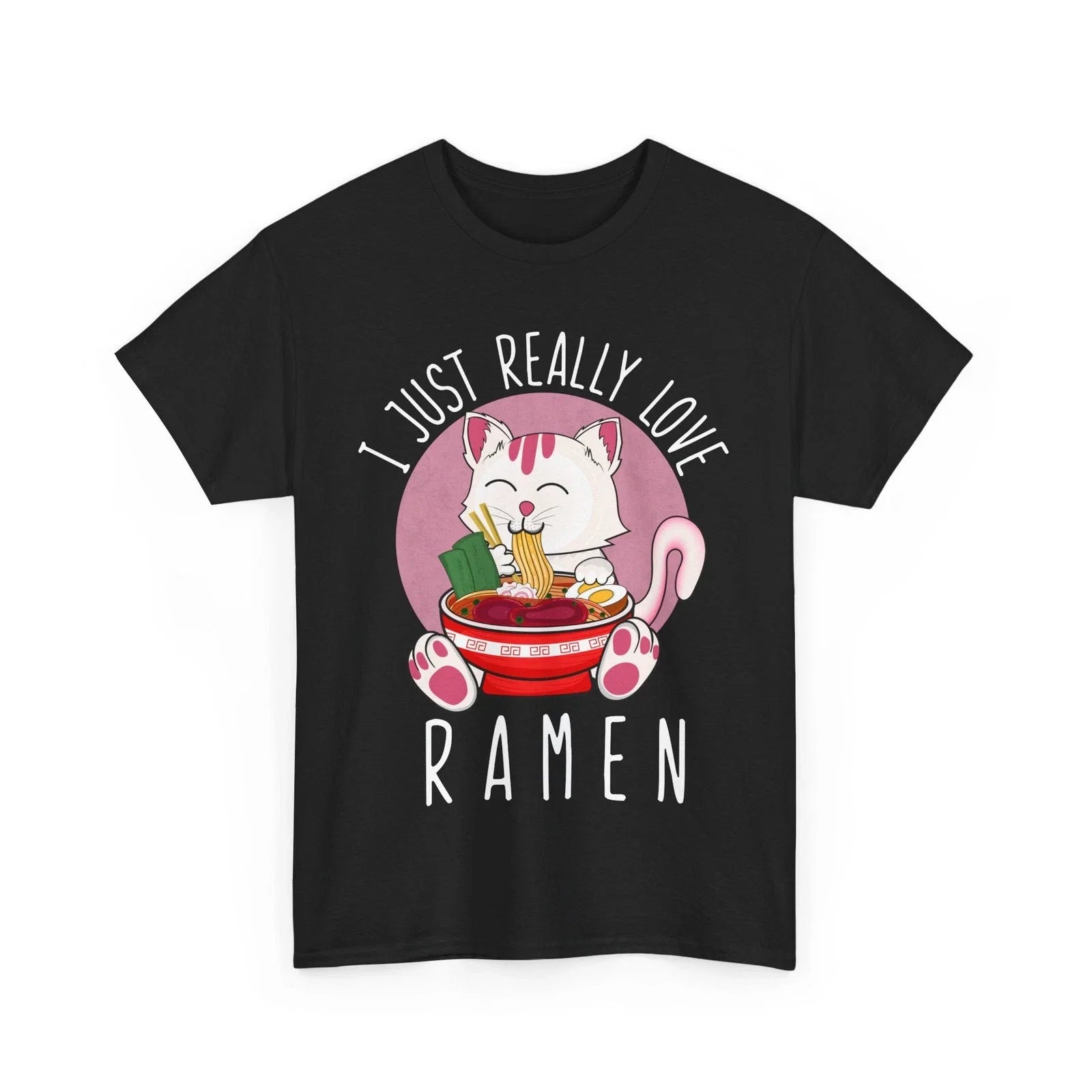 Kawaii Cat I Just Really Love Ramen Cats Lovers - Adult & Kids T-Shirts, Sweatshirts & Hoodies apparel design preview 1