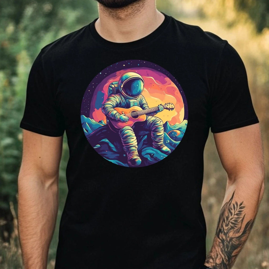 Mens Astronaut Playing Guitar Print Cotton Size XS to - Adult & Kids T-Shirts, Sweatshirts & Hoodies apparel design preview 1