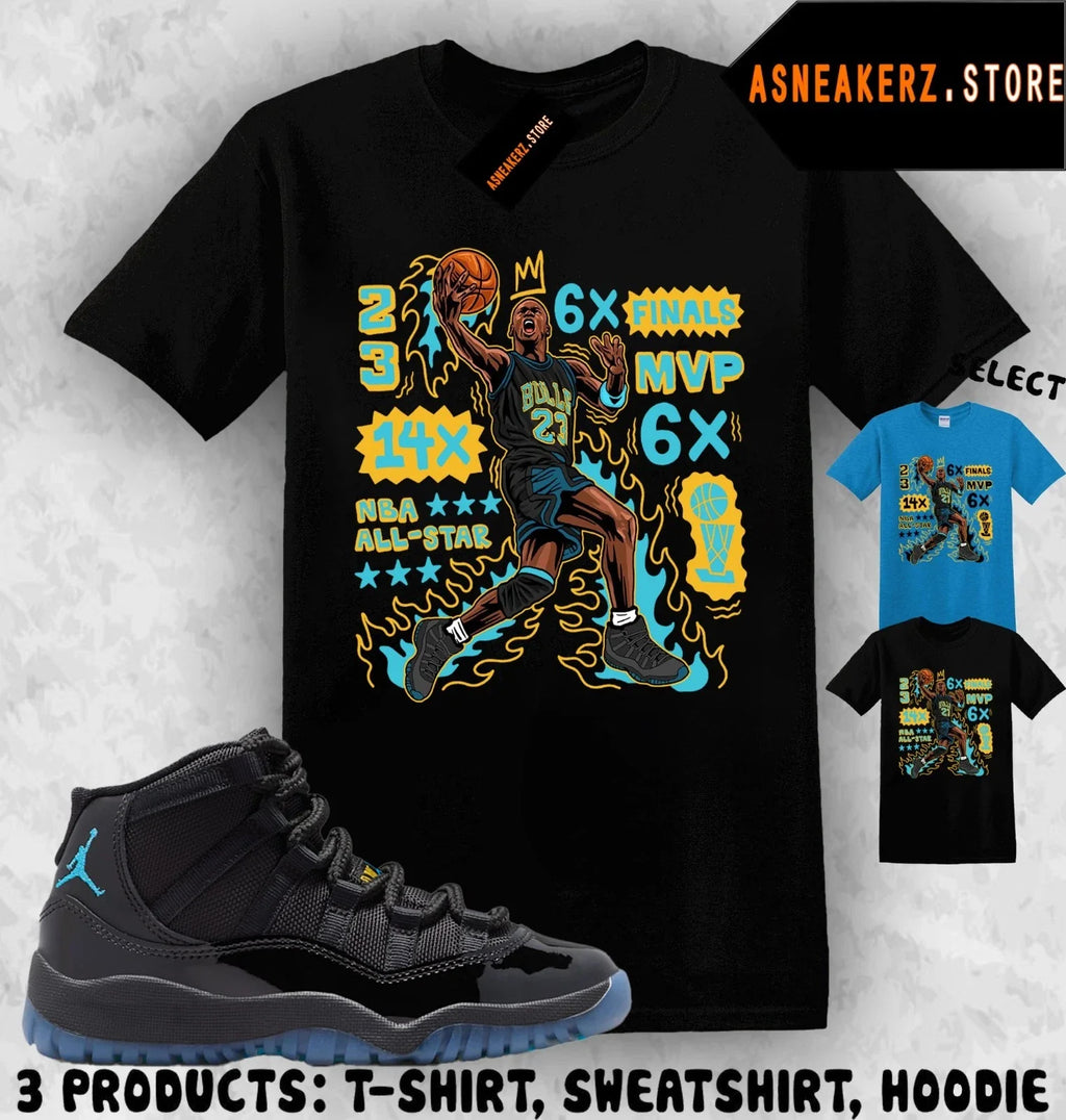 Matching AJ 11 Gamma Blue 2025 To Match Sneaker MJ - Adult & Kids T-Shirts, Sweatshirts & Hoodies apparel design preview 1