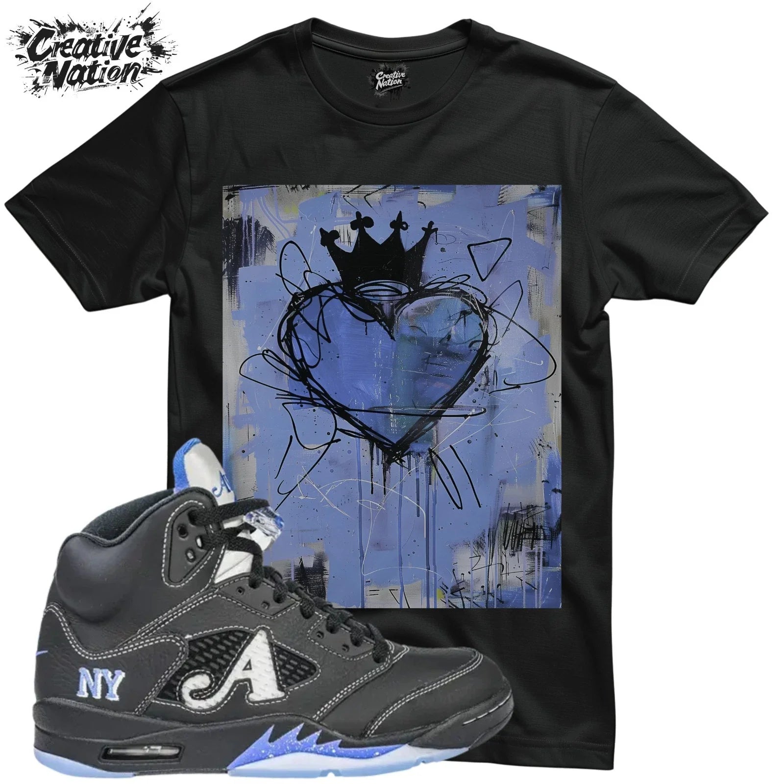 To Match 5 Black Sneaker Heart - Adult & Kids T-Shirts, Sweatshirts & Hoodies apparel design preview 1