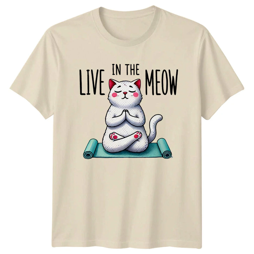 Live In The Meow Yoga Cat Funny Fitness - Adult & Kids T-Shirts, Sweatshirts & Hoodies apparel design preview 1