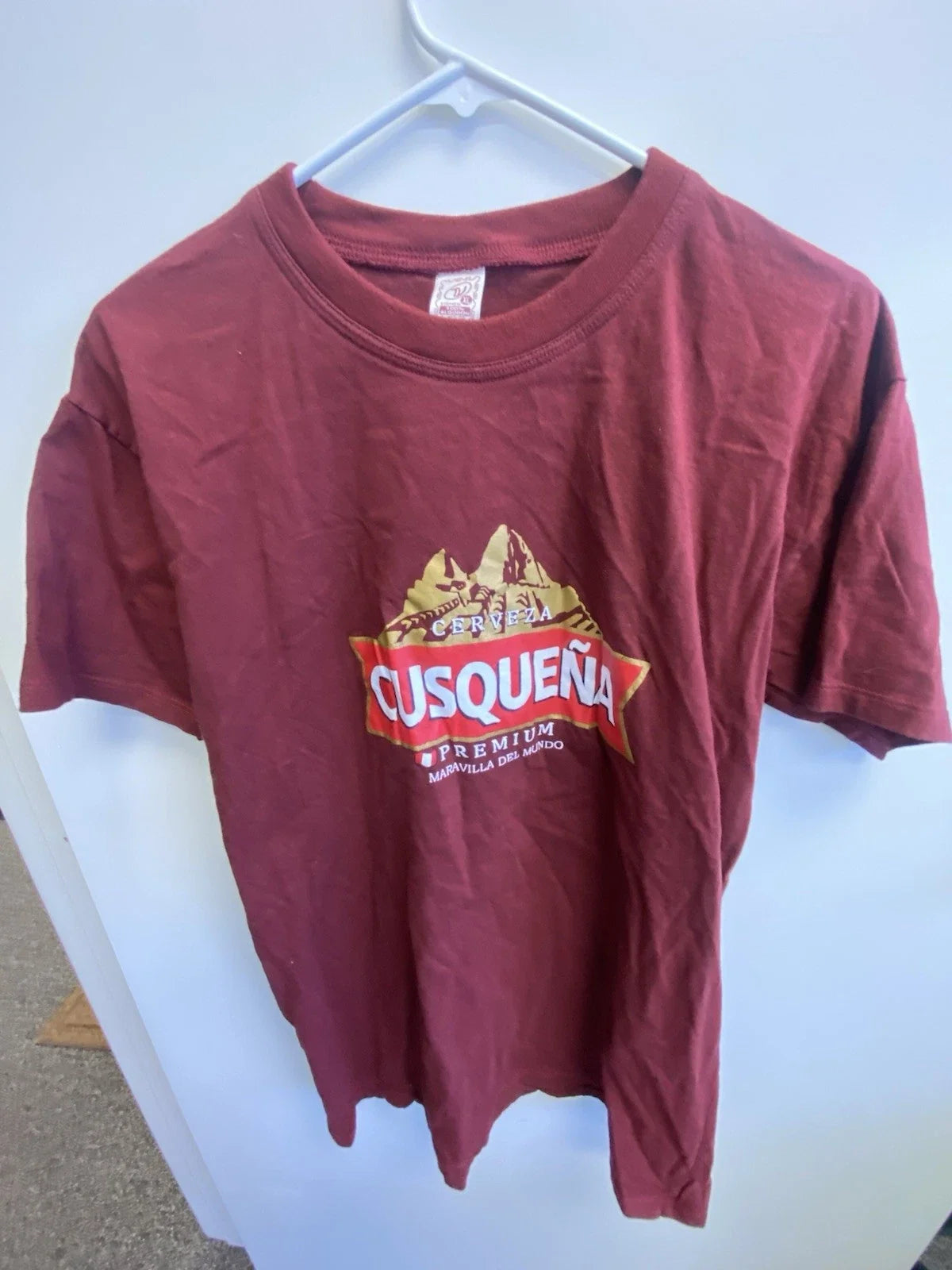 Vishen Cusqueña Beer Graphic Burgundy Cotton Men's XL - Adult & Kids T-Shirts, Sweatshirts & Hoodies apparel design preview 1