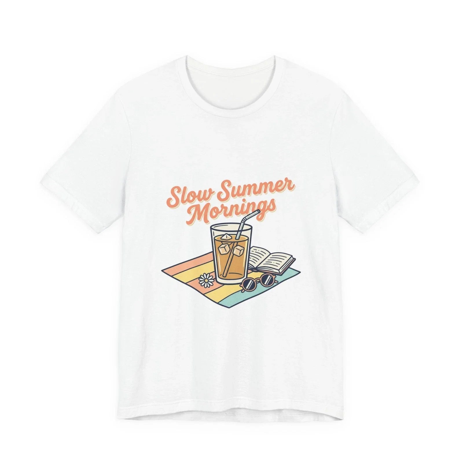 Slow Summer Mornings aesthetic, pastel coastal vibes - Adult & Kids T-Shirts, Sweatshirts & Hoodies apparel design preview 1