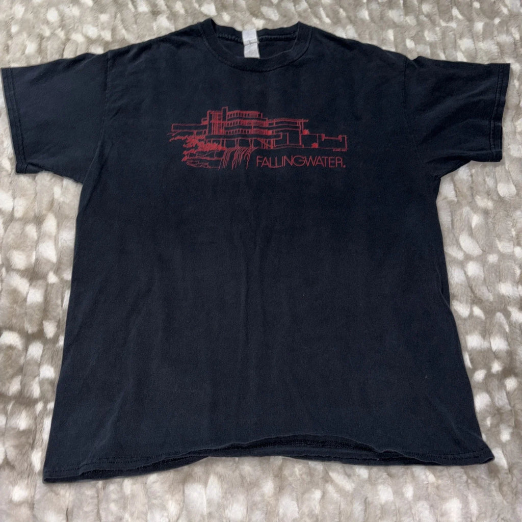 Y2K Frank Lloyd Wright Fallingwater Mens Large Black - Adult & Kids T-Shirts, Sweatshirts & Hoodies apparel design preview 1