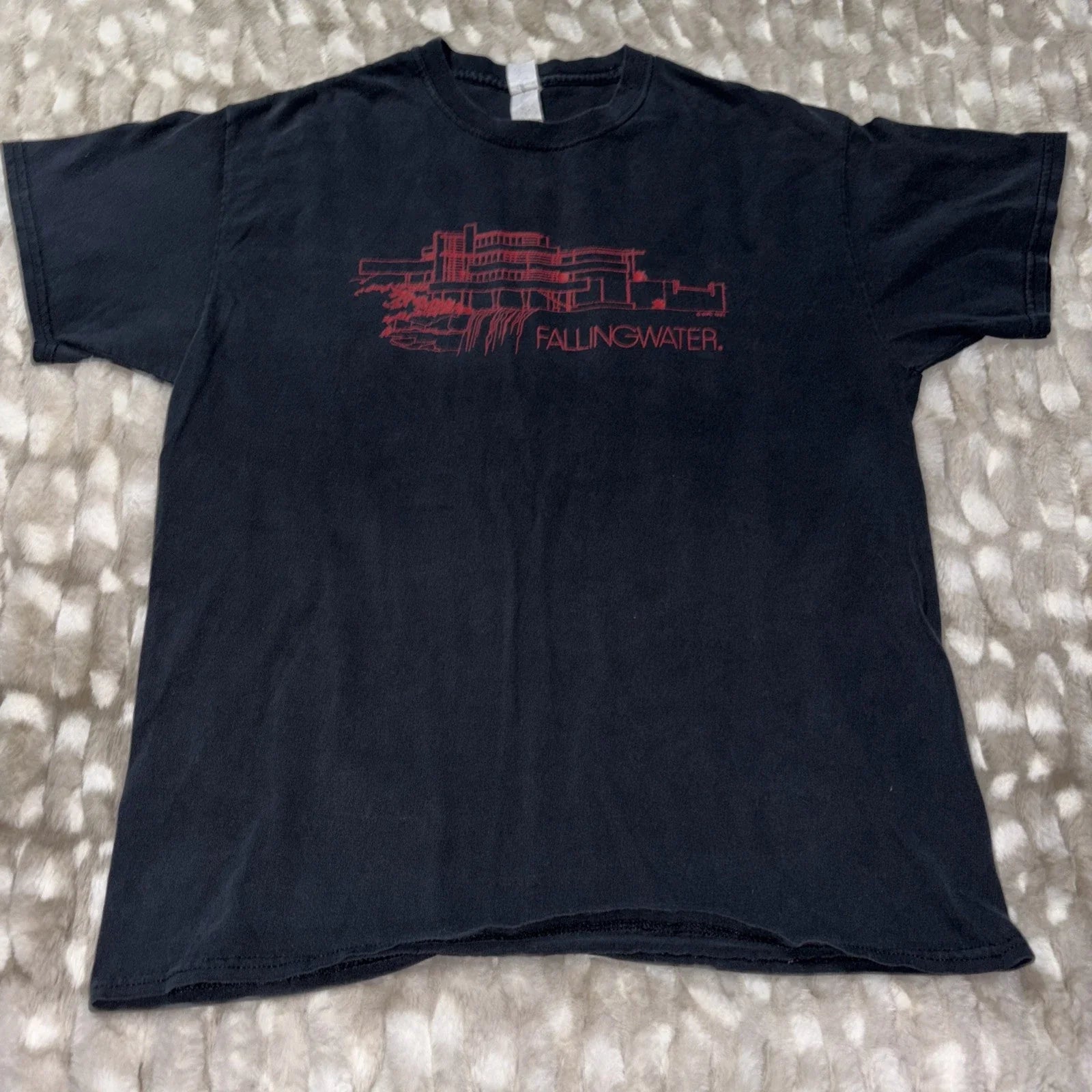 Y2K Frank Lloyd Wright Fallingwater Mens Large Black - Adult & Kids T-Shirts, Sweatshirts & Hoodies apparel design preview 1