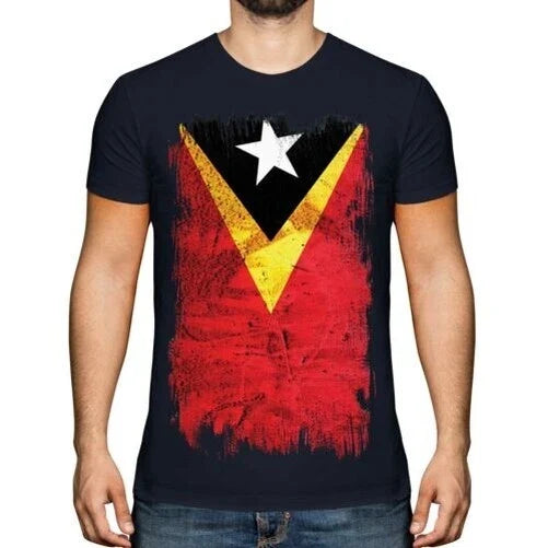 EAST TIMOR GRUNGE FLAG MENS TOP LOROSA'E TIMORESE - Adult & Kids T-Shirts, Sweatshirts & Hoodies apparel design preview 1