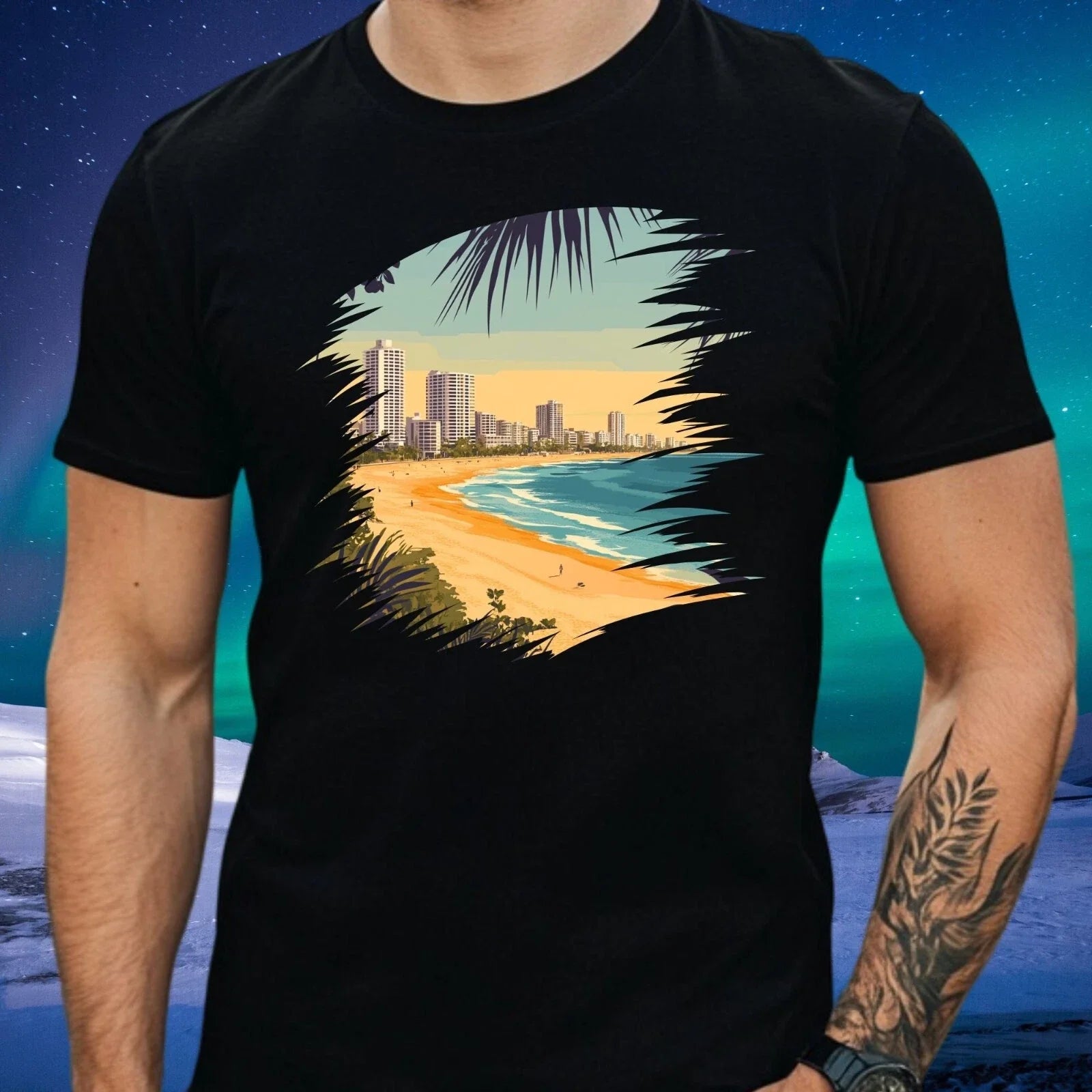 Mens Coolangatta Print Cotton Beach Size XS to 5XL - Adult & Kids T-Shirts, Sweatshirts & Hoodies apparel design preview 1
