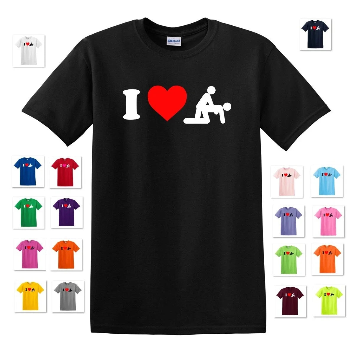 I HEART DOG*Y STYLE LOVE SEX COMICAL COLLEGE DIRTY - Adult & Kids T-Shirts, Sweatshirts & Hoodies apparel design preview 1