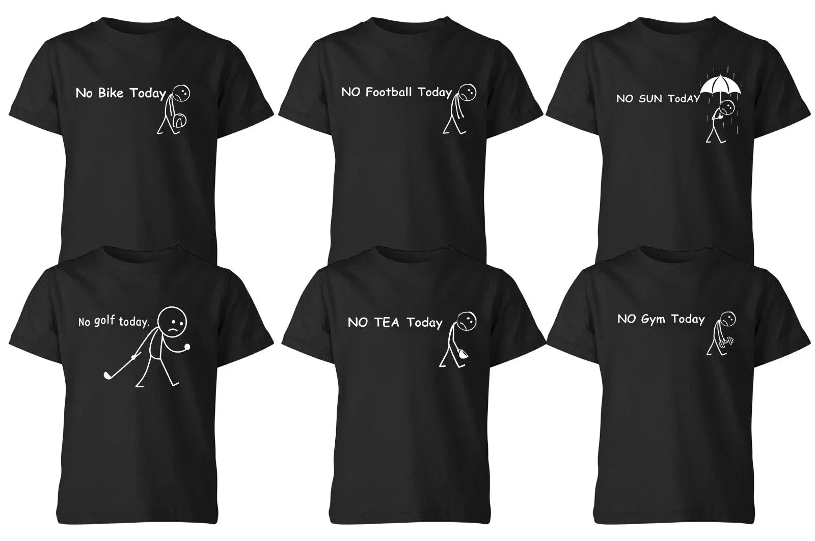 Funny No Bike Today Tea Gym Casual Graphic Gift Xmas - Adult & Kids T-Shirts, Sweatshirts & Hoodies apparel design preview 1