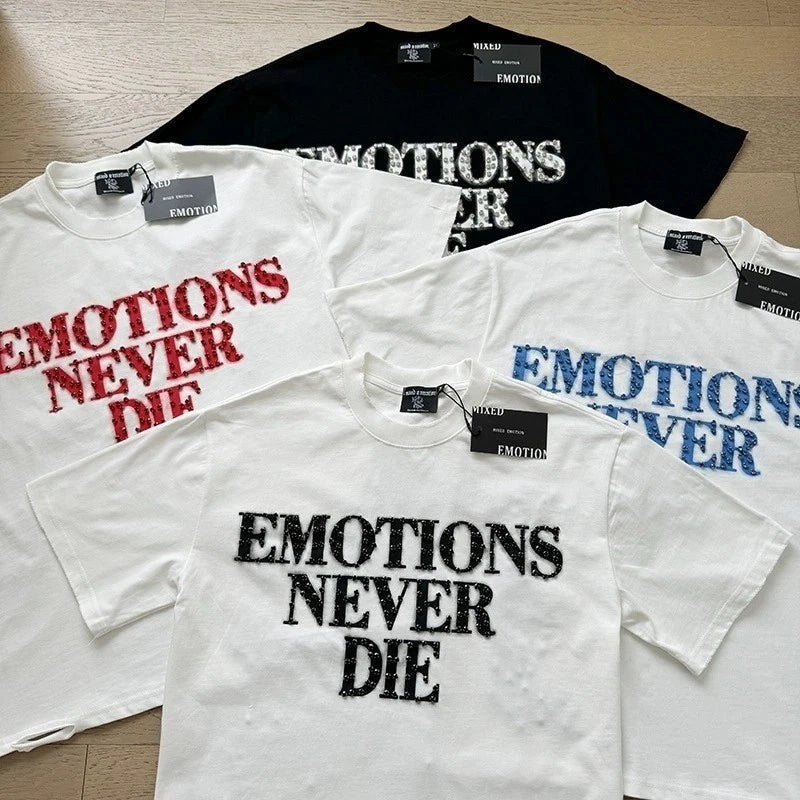 Mixed Emotion Retro Beaded Letter Design Loose Casual - Adult & Kids T-Shirts, Sweatshirts & Hoodies apparel design preview 1