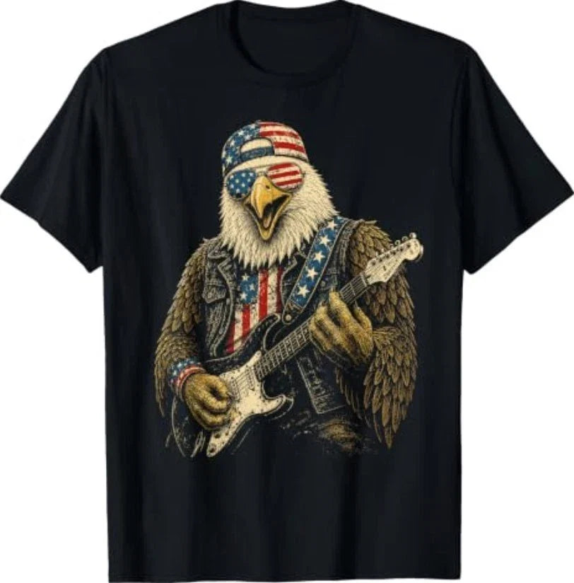 4th of July Patriotic Eagle Guitar 1776 2026 - Adult & Kids T-Shirts, Sweatshirts & Hoodies apparel design preview 1