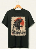 Retro Vintage Japanese Godzilla Great Wave - Adult & Kids T-Shirts, Sweatshirts & Hoodies apparel design preview 1
