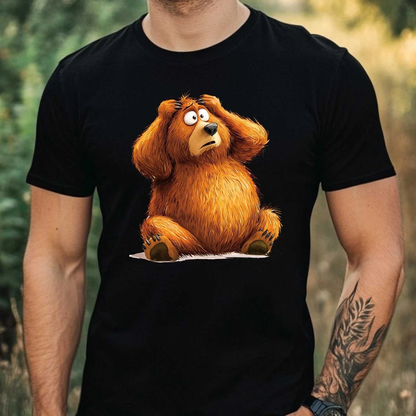 Mens Funny Brown Bear Print Cotton Size XS to 5XL - Adult & Kids T-Shirts, Sweatshirts & Hoodies apparel design preview 1