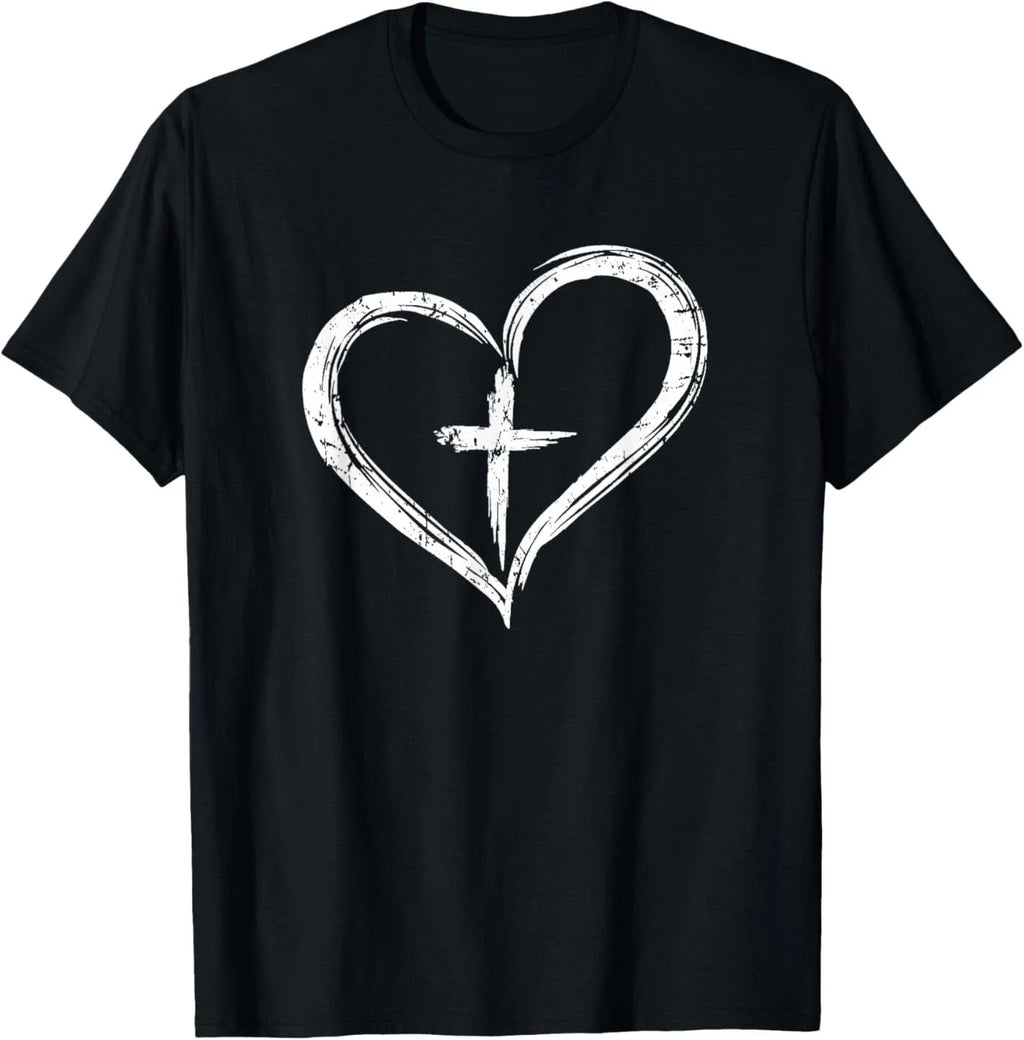 Stylish Cross in Heart Christian - Adult & Kids T-Shirts, Sweatshirts & Hoodies apparel design preview 1