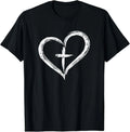 Stylish Cross in Heart Christian - Adult & Kids T-Shirts, Sweatshirts & Hoodies apparel design preview 1