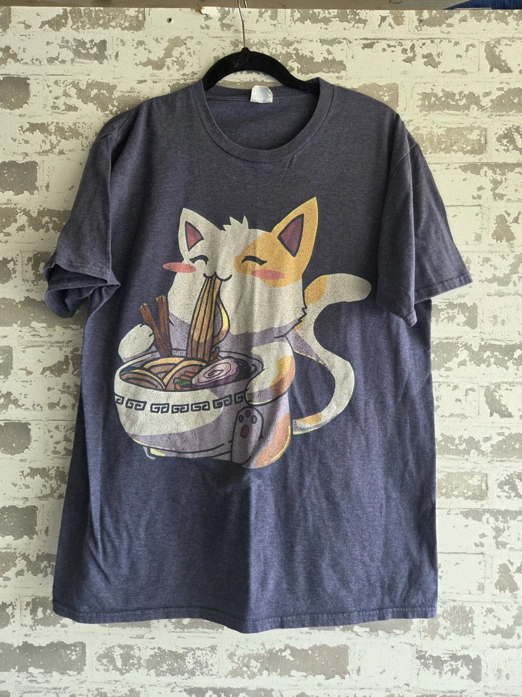 Port Company Kawaii Ramen Cat Gray Heathered Graphic - Adult & Kids T-Shirts, Sweatshirts & Hoodies apparel design preview 1