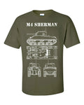 M4 Sherman Tank Technical Drawing M4A4 WW2 American - Adult & Kids T-Shirts, Sweatshirts & Hoodies apparel design preview 1