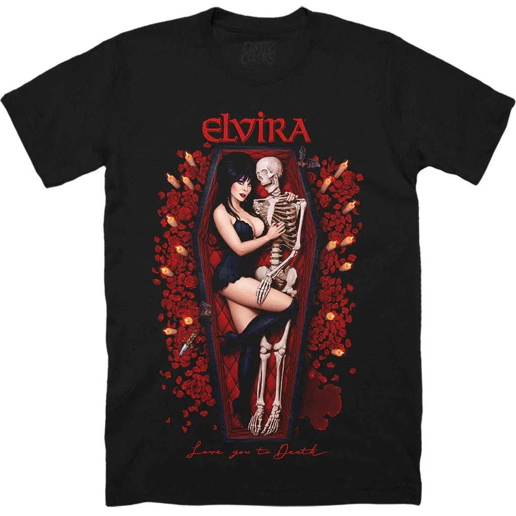 Elvira Love You to Death Vintage Horror Movie Graphic - Adult & Kids T-Shirts, Sweatshirts & Hoodies apparel design preview 1